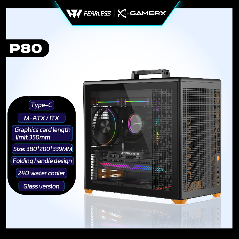Retro Gaming Case - Power Train X-GAMERX P80 Side Glass