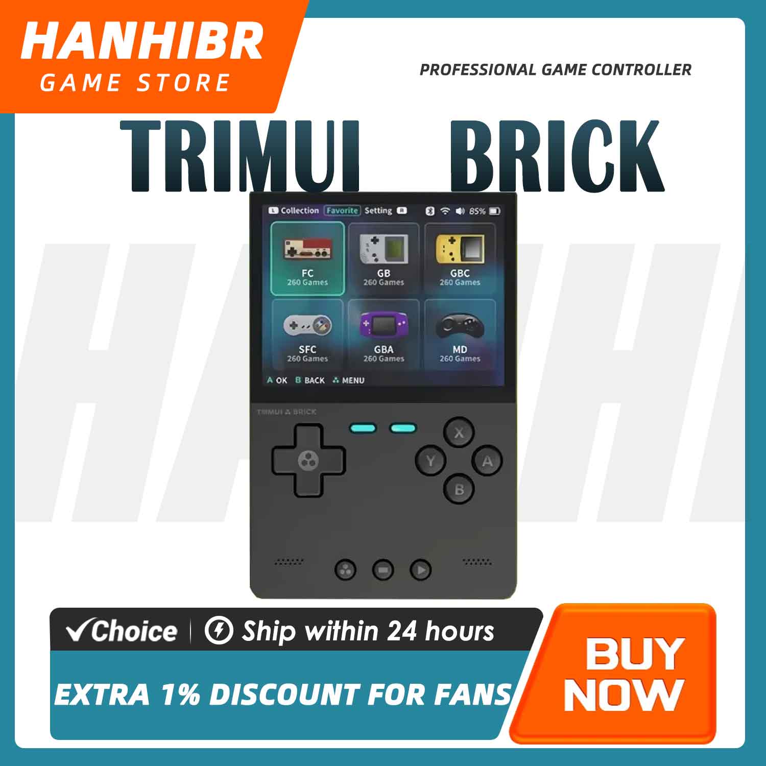 Retro Gaming Console Handheld - TRIMUI BRICK CNC Metal Retro Handheld