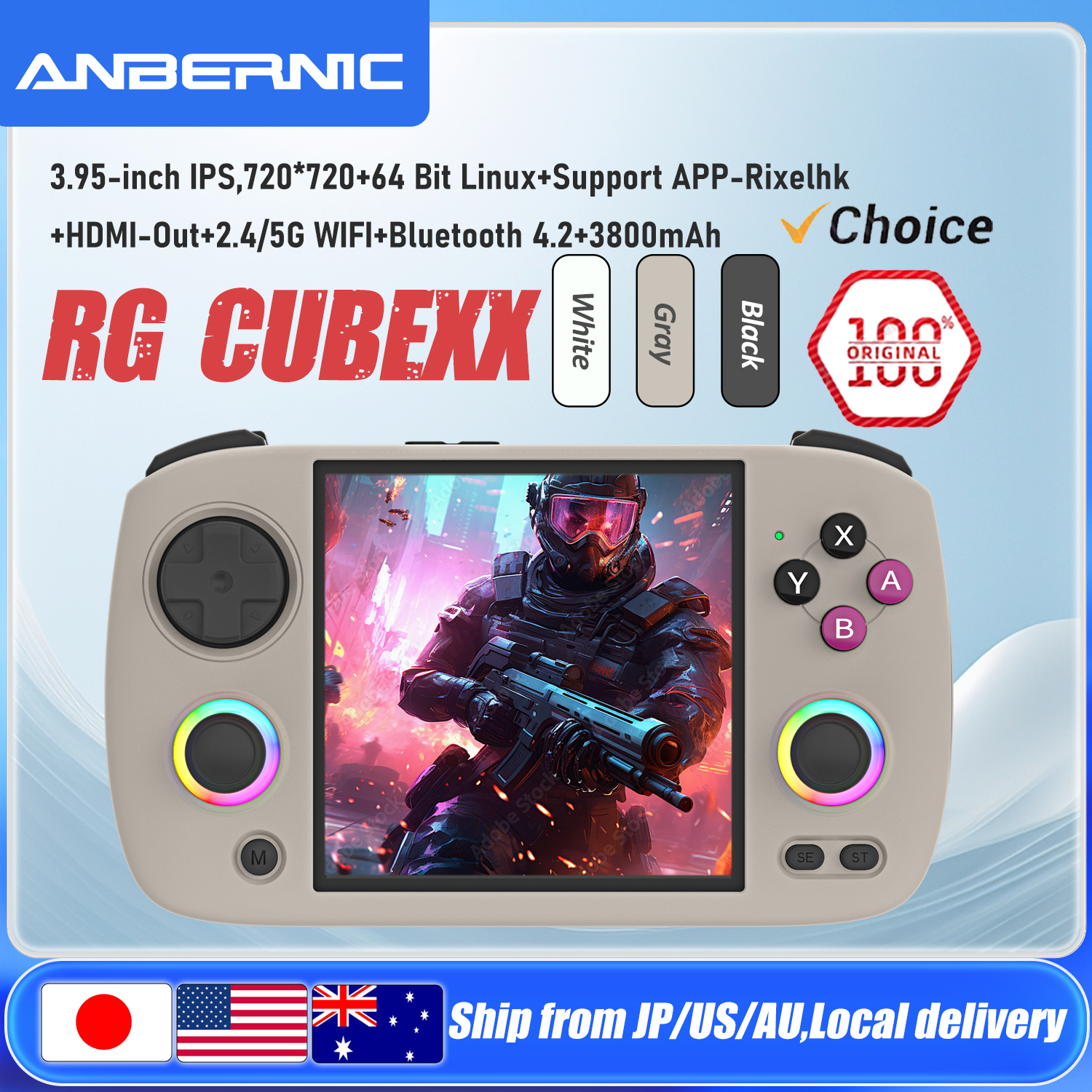 Retro Gaming Console Handheld - ANBERNIC RG CubeXX Handheld Game Console