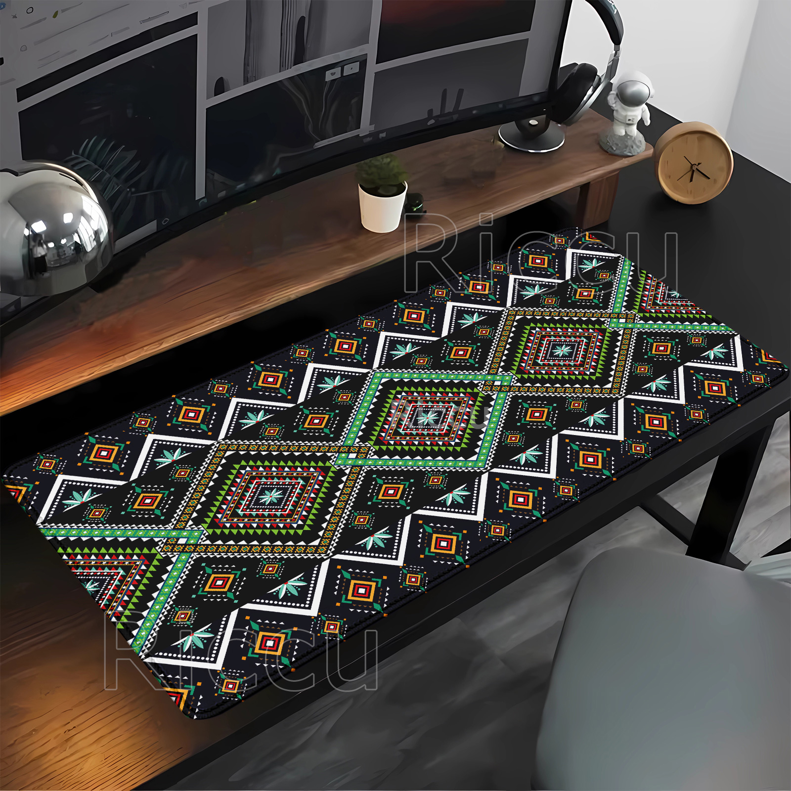 Retro Gaming Keyboard And Mouse - Persian Mysterious Retro pattern Mouse Pad