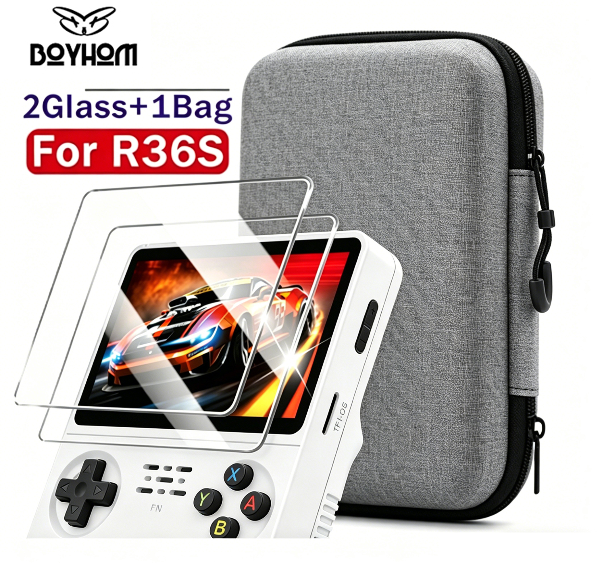 Retro Gaming Console Handheld - BOYHOM Official R36S Tempered Glass Screen