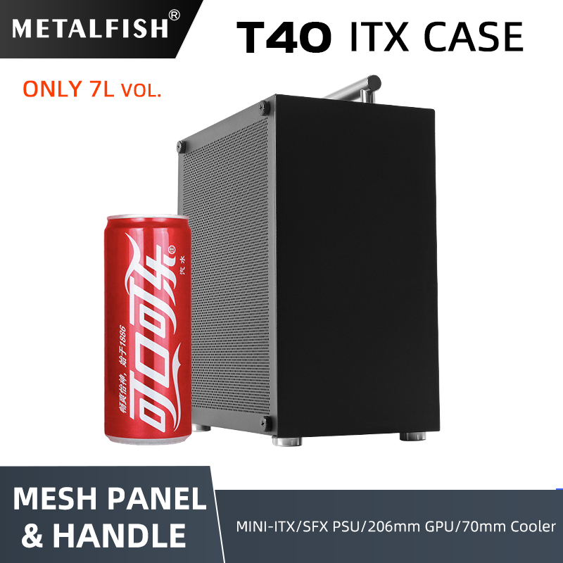Retro Gaming Case - METALFISH T40 Mini ITX Black Case