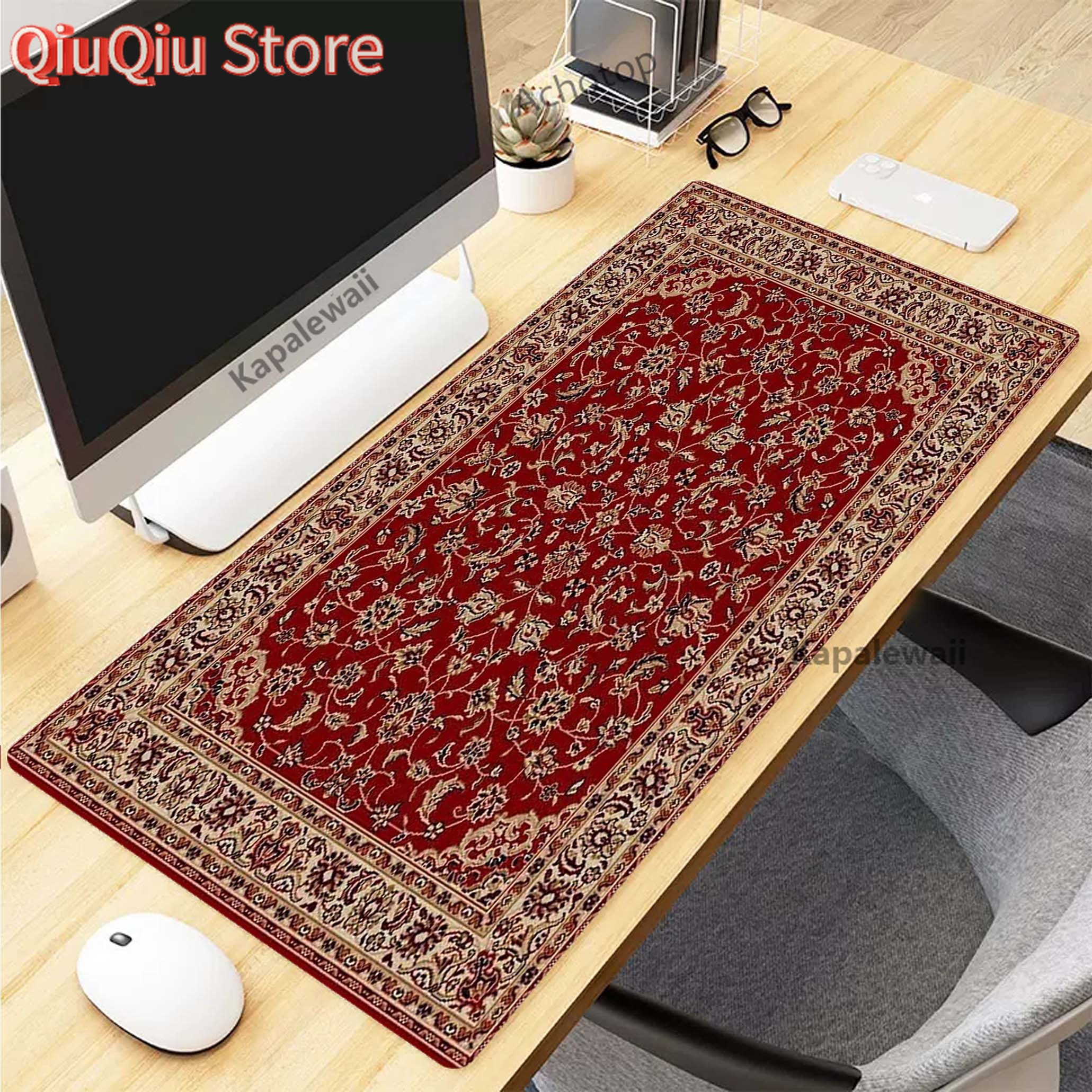 Retro Gaming Keyboard And Mouse - Persian Carpet Mysterious Retro Mouse Pad