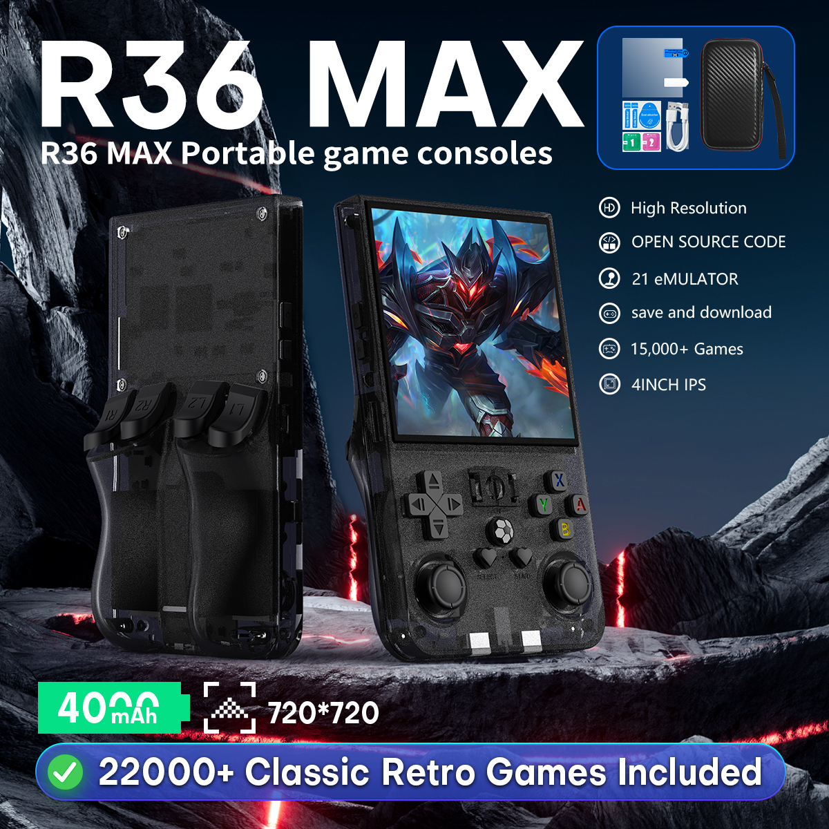 Retro Gaming Emulator - Open Source R36MAX Portable Video Game
