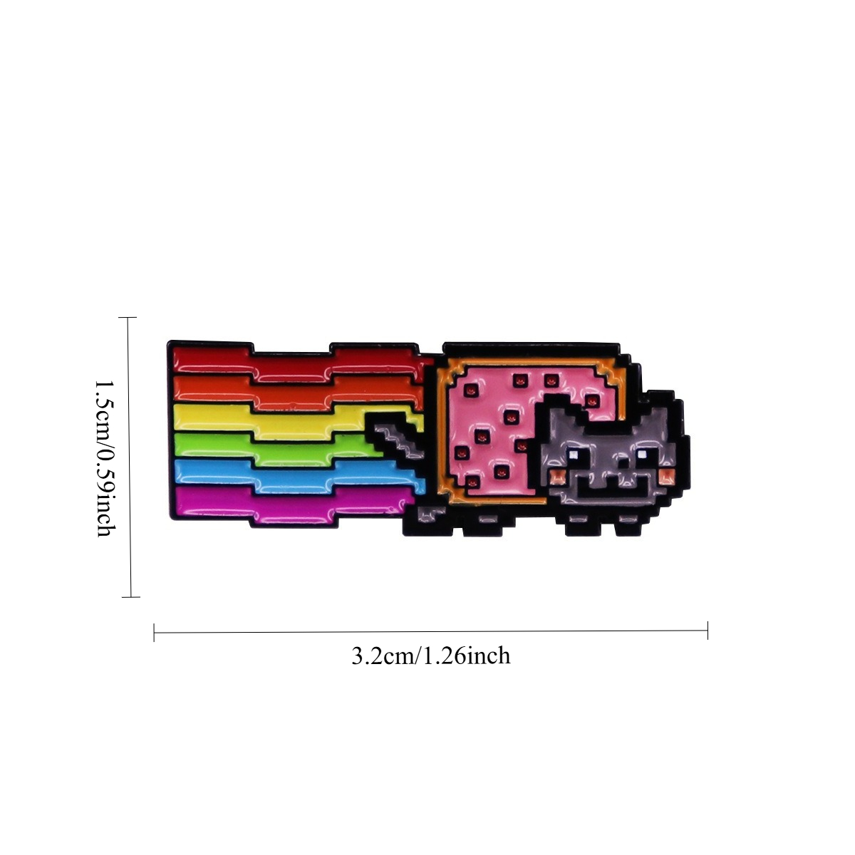 1pc Pixel Rainbow Cat Enamel P - Retro Gaming Gif review and price