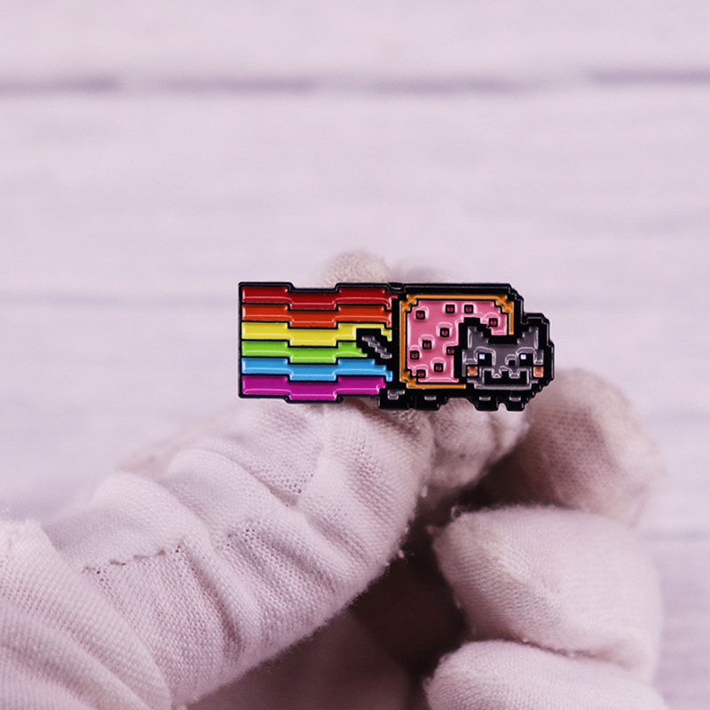 1pc Pixel Rainbow Cat Enamel P - Retro Gaming Gif review and price