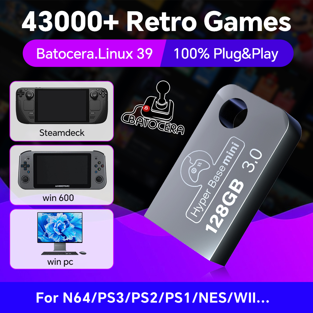 Batocera 128G USB Flash Drive  - Retro Gaming Console Handheld review and price