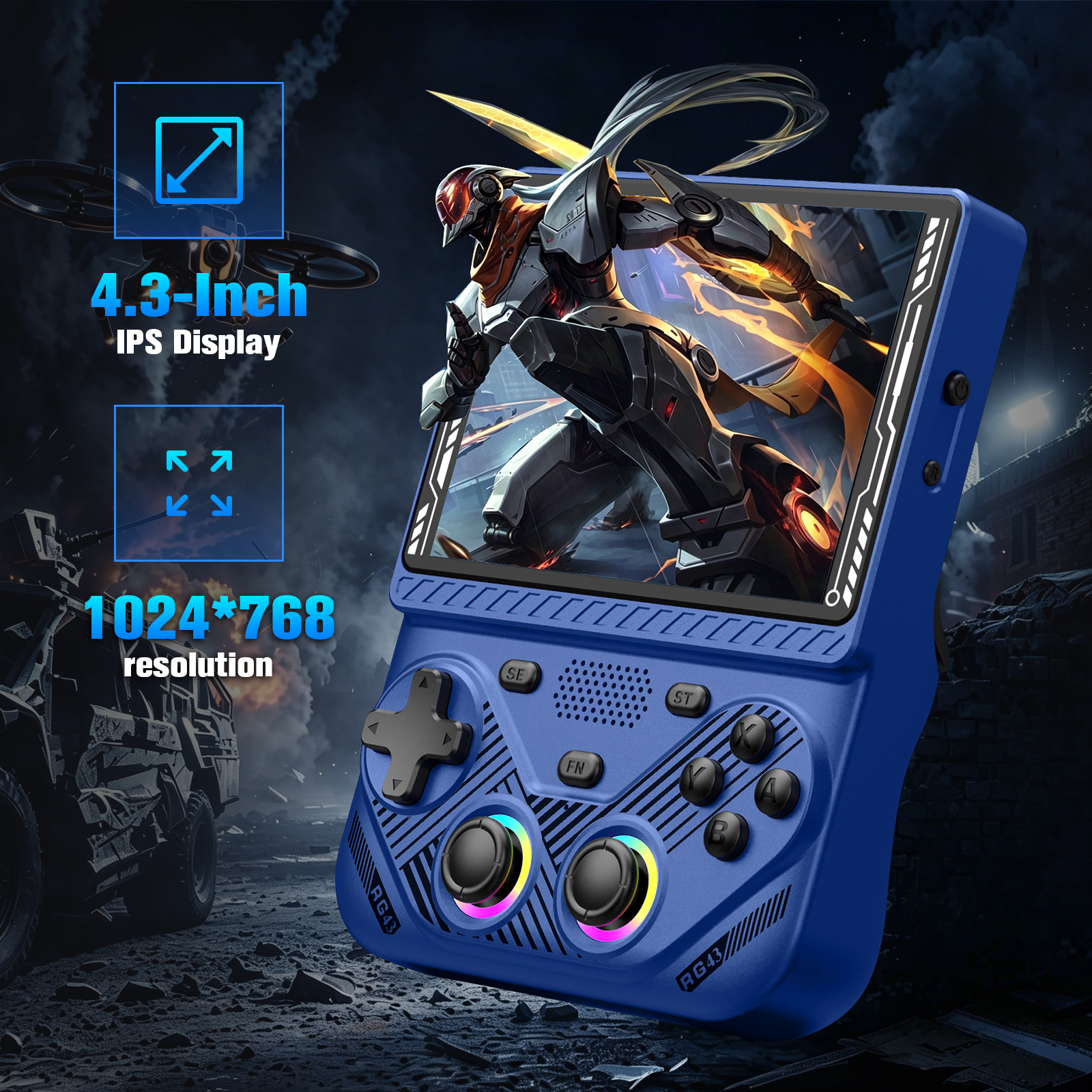 RG43V Pro Potable Retro Handhe - Retro Gaming Emulator review and price